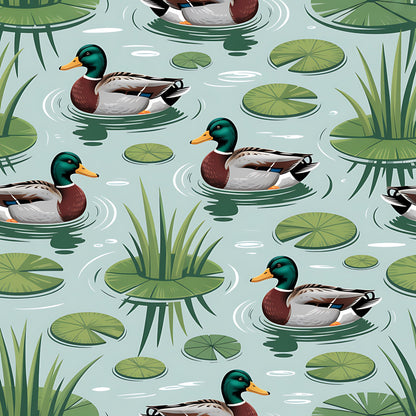 Drakes and Lilies Pattern 4 Minky Fabric