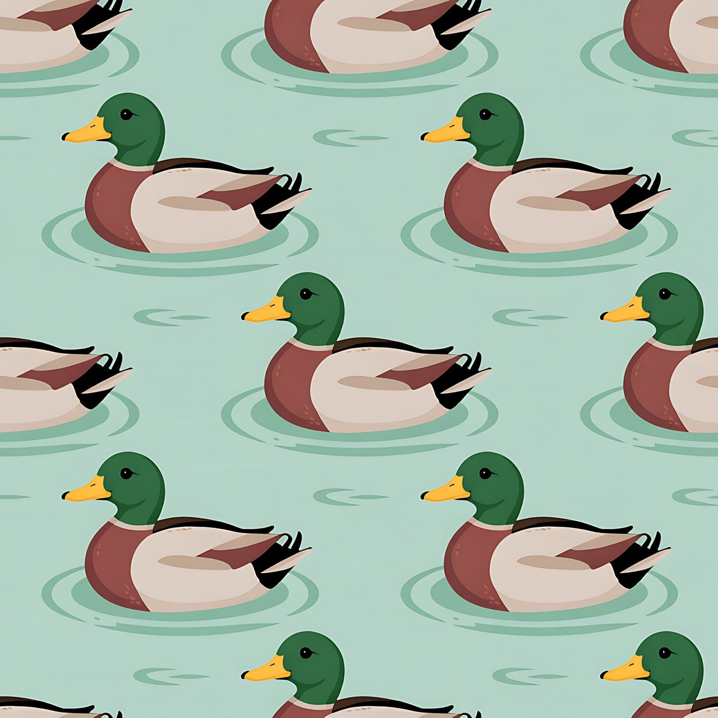 Mallard in the Pond Pattern 5 Quilting Cotton Fabric