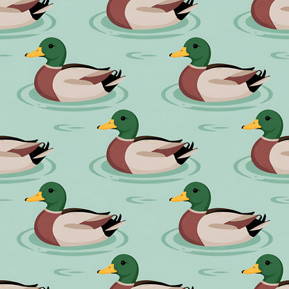 Mallard in the Pond Pattern 5 Quilting Cotton Fabric