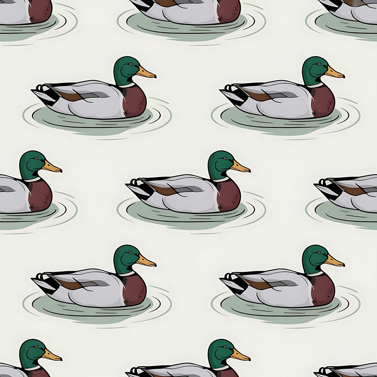 Drakes and Lilies Pattern 6 Minky Fabric
