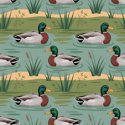 Drakes and Lilies Pattern 8 Minky Fabric