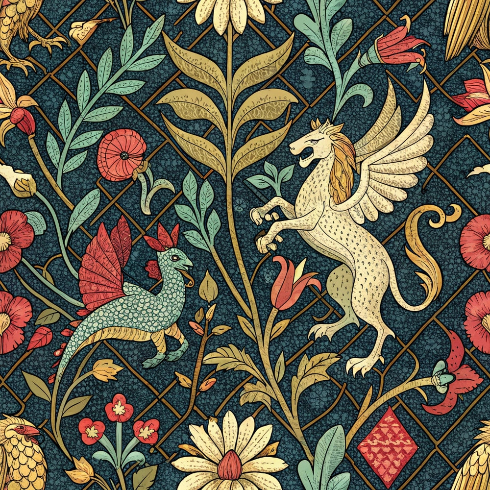 Dragon Garden Pattern 10 Minky Fabric