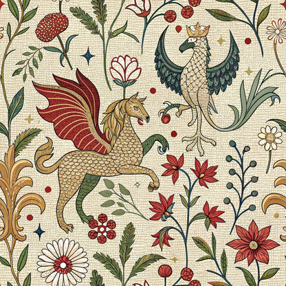 Dragon Garden Pattern 3 Minky Fabric