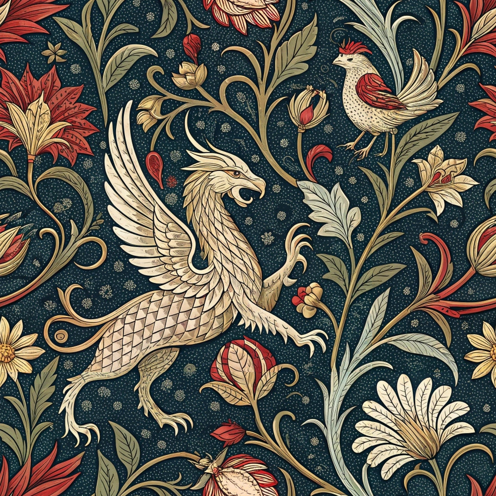 Dragon Garden Pattern 4 Minky Fabric