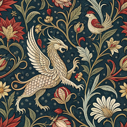 Dragon Garden Pattern 4 Minky Fabric
