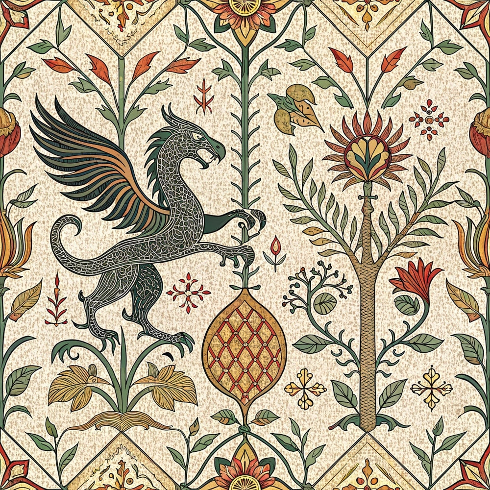 Dragon Garden Pattern 5 Minky Fabric