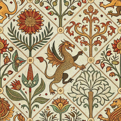 Dragon Garden Pattern 7 Minky Fabric