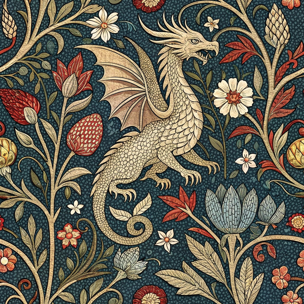 Dragon Garden Pattern 8 Minky Fabric