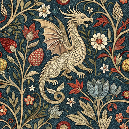 Dragon Garden Pattern 8 Minky Fabric