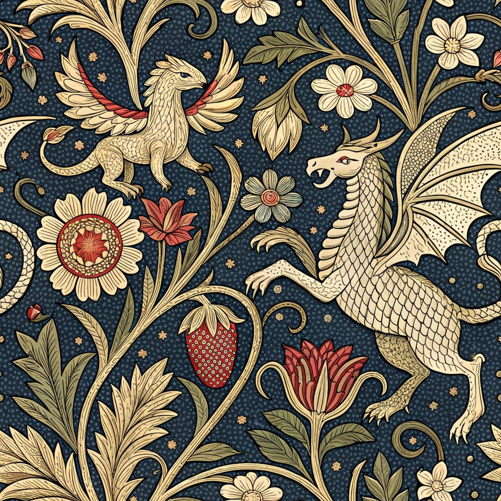 Dragon Garden Pattern 9 Minky Fabric