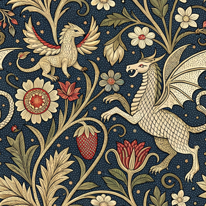 Dragon Garden Pattern 9 Minky Fabric