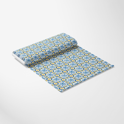 Mediterranean Lemon Azure Pattern 15 Quilting Cotton Fabric
