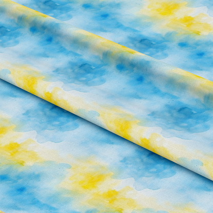 Mediterranean Lemon Azure Pattern 2 Quilting Cotton Fabric