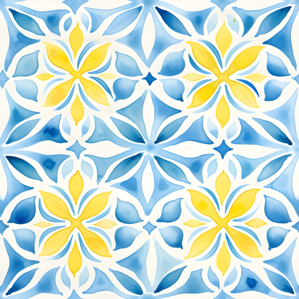 Sunlit Azulejo Pattern 31 Minky Fabric