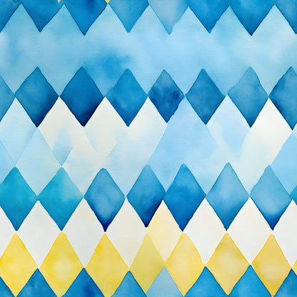 Sunlit Azulejo Pattern 32 Minky Fabric