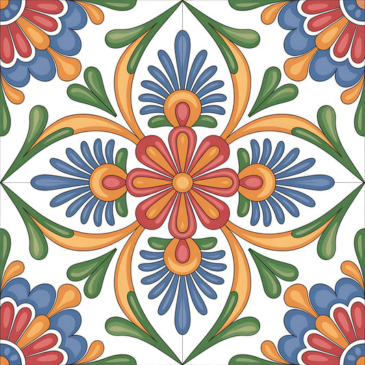 Mexican Talavera Pattern 1 Quilting Cotton Fabric