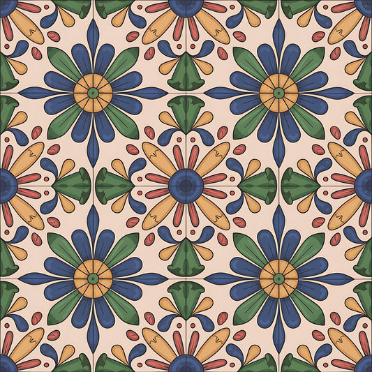 Mexican Talavera Pattern 10 Quilting Cotton Fabric