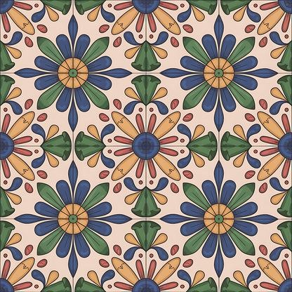 Mexican Talavera Pattern 10 Quilting Cotton Fabric