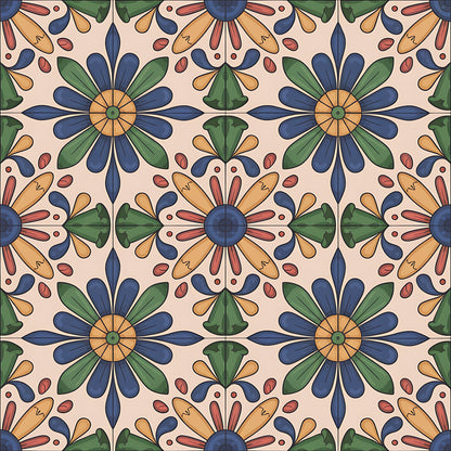 Fiesta Tiles Pattern 10 Minky Fabric