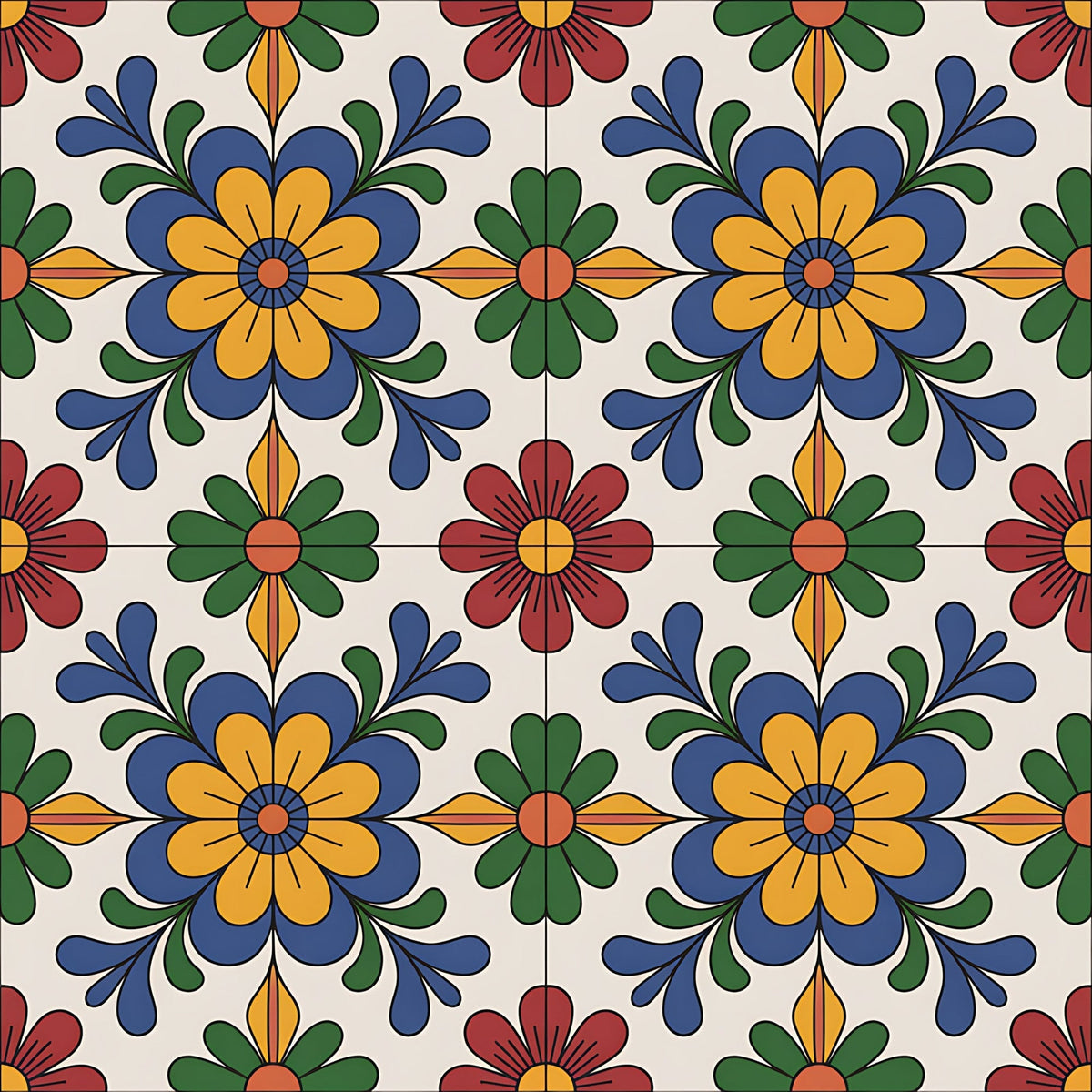 Fiesta Tiles Pattern 11 Minky Fabric