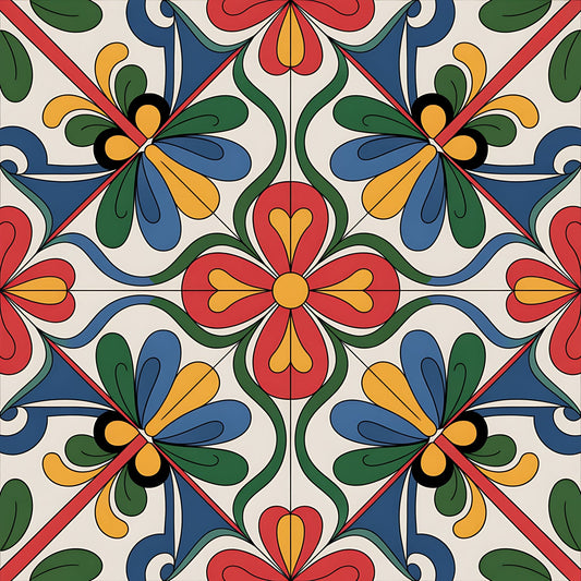 Mexican Talavera Pattern 12 Quilting Cotton Fabric