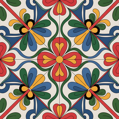 Mexican Talavera Pattern 12 Quilting Cotton Fabric