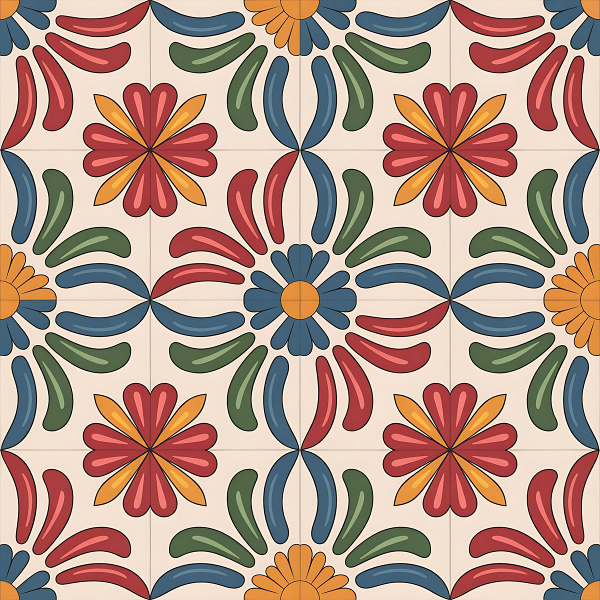 Fiesta Tiles Pattern 13 Minky Fabric