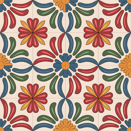 Mexican Talavera Pattern 13 Quilting Cotton Fabric