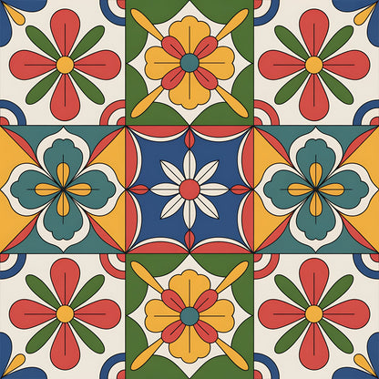 Mexican Talavera Pattern 14 Quilting Cotton Fabric