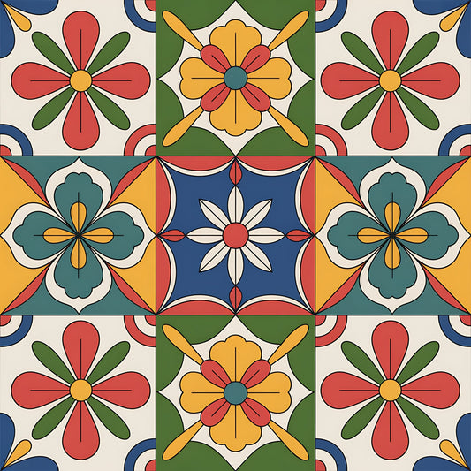 Mexican Talavera Pattern 14 Quilting Cotton Fabric