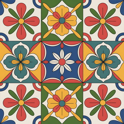 Fiesta Tiles Pattern 14 Minky Fabric