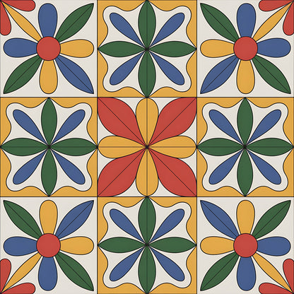 Mexican Talavera Pattern 15 Quilting Cotton Fabric