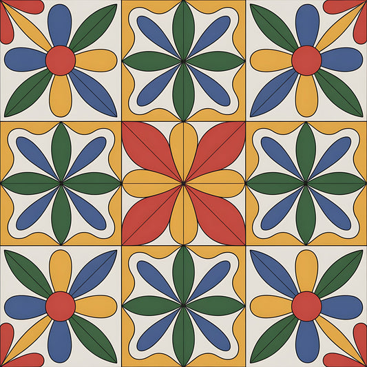 Mexican Talavera Pattern 15 Quilting Cotton Fabric