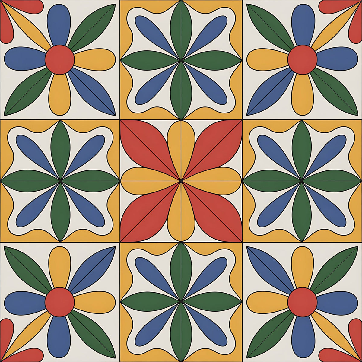 Fiesta Tiles Pattern 15 Minky Fabric