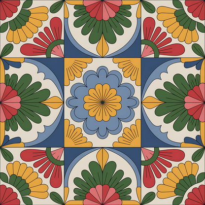 Mexican Talavera Pattern 16 Quilting Cotton Fabric