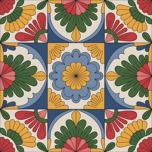 Mexican Talavera Pattern 16 Quilting Cotton Fabric