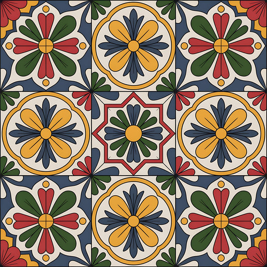 Mexican Talavera Pattern 17 Quilting Cotton Fabric