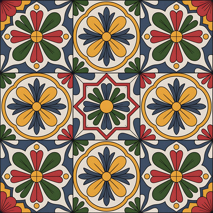 Mexican Talavera Pattern 17 Quilting Cotton Fabric