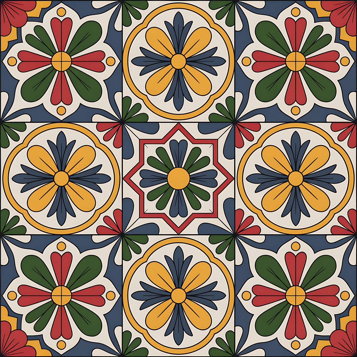 Fiesta Tiles Pattern 17 Minky Fabric