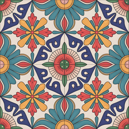 Mexican Talavera Pattern 18 Quilting Cotton Fabric