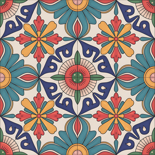 Mexican Talavera Pattern 18 Quilting Cotton Fabric