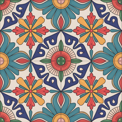 Fiesta Tiles Pattern 18 Minky Fabric