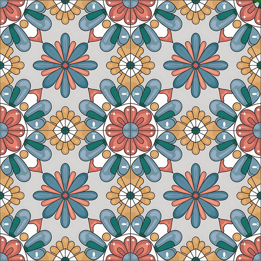 Mexican Talavera Pattern 19 Quilting Cotton Fabric