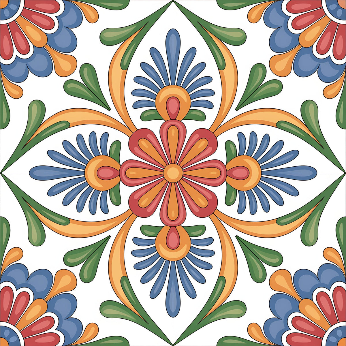 Fiesta Tiles Pattern 1 Minky Fabric