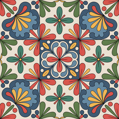 Mexican Talavera Pattern 20 Quilting Cotton Fabric