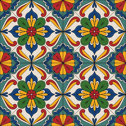 Mexican Talavera Pattern 21 Quilting Cotton Fabric
