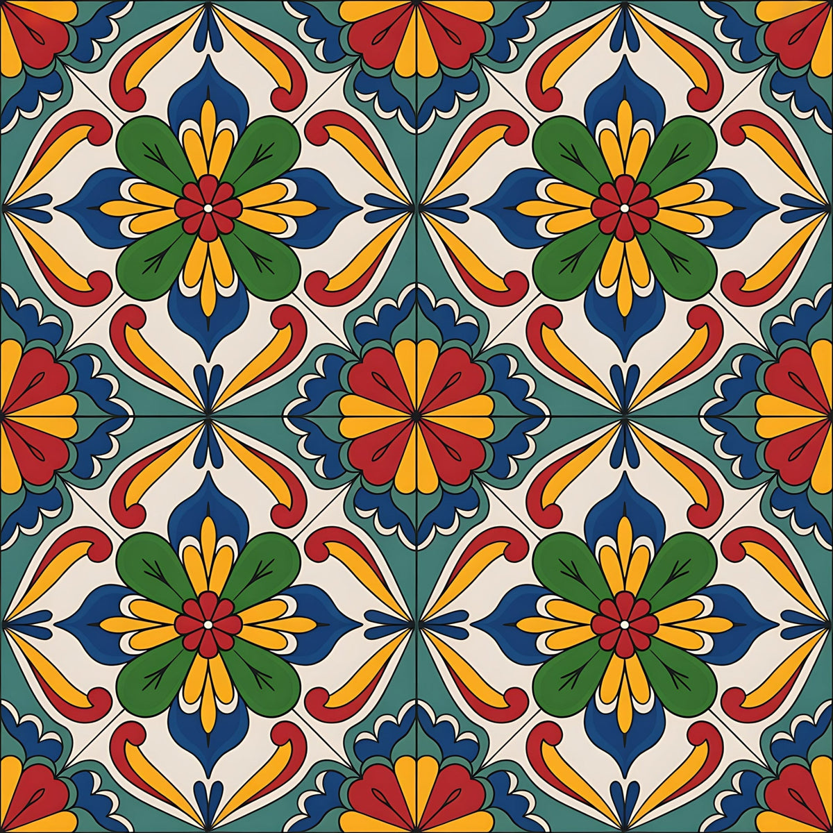 Fiesta Tiles Pattern 21 Minky Fabric