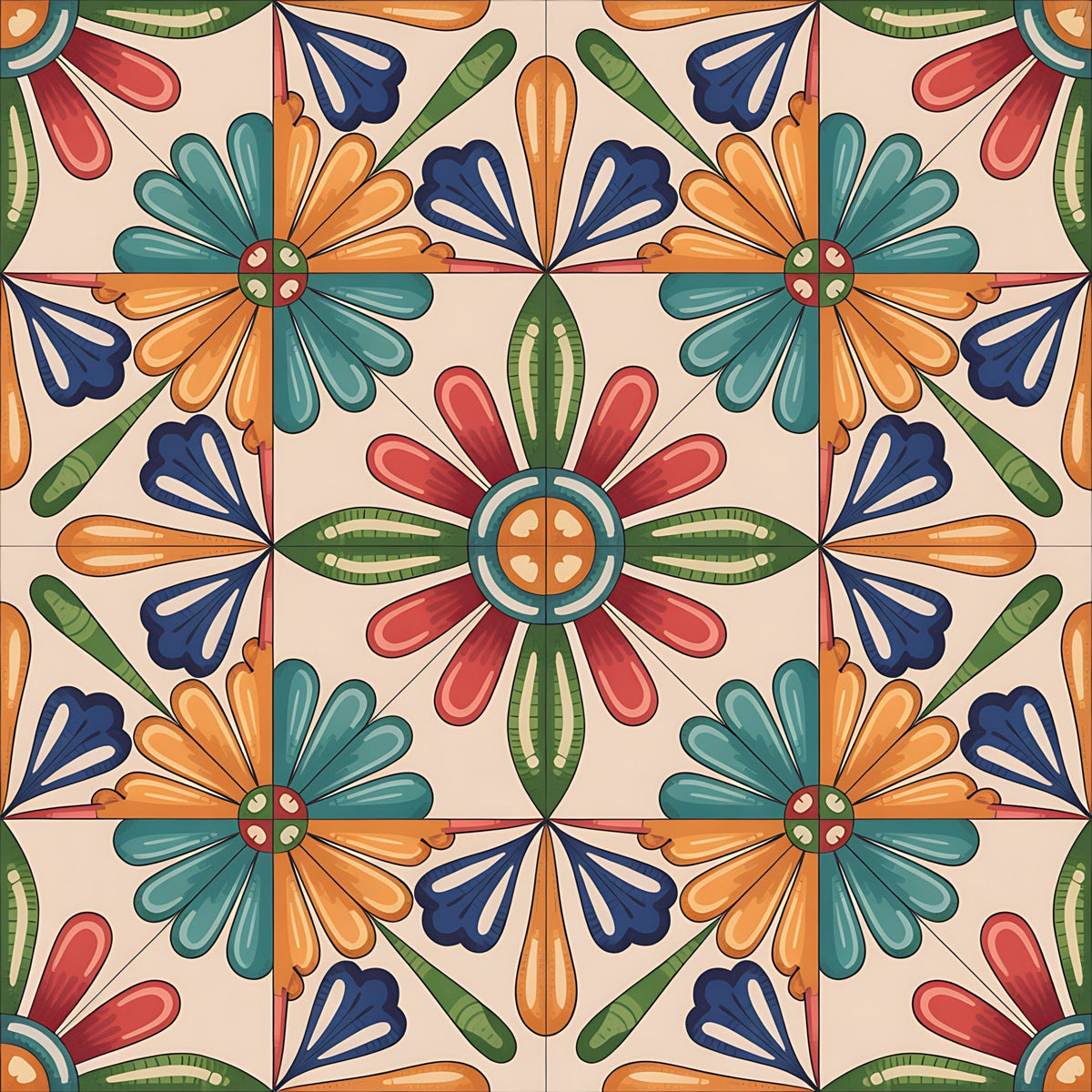 Fiesta Tiles Pattern 22 Minky Fabric