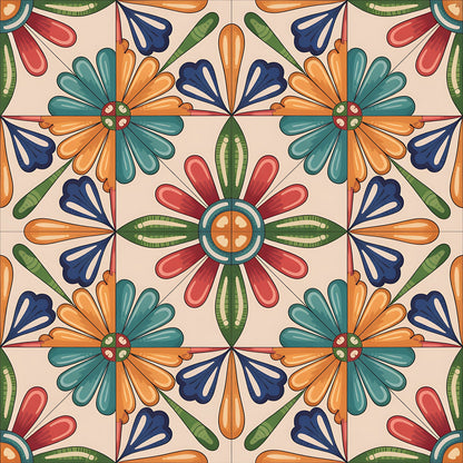 Mexican Talavera Pattern 22 Quilting Cotton Fabric