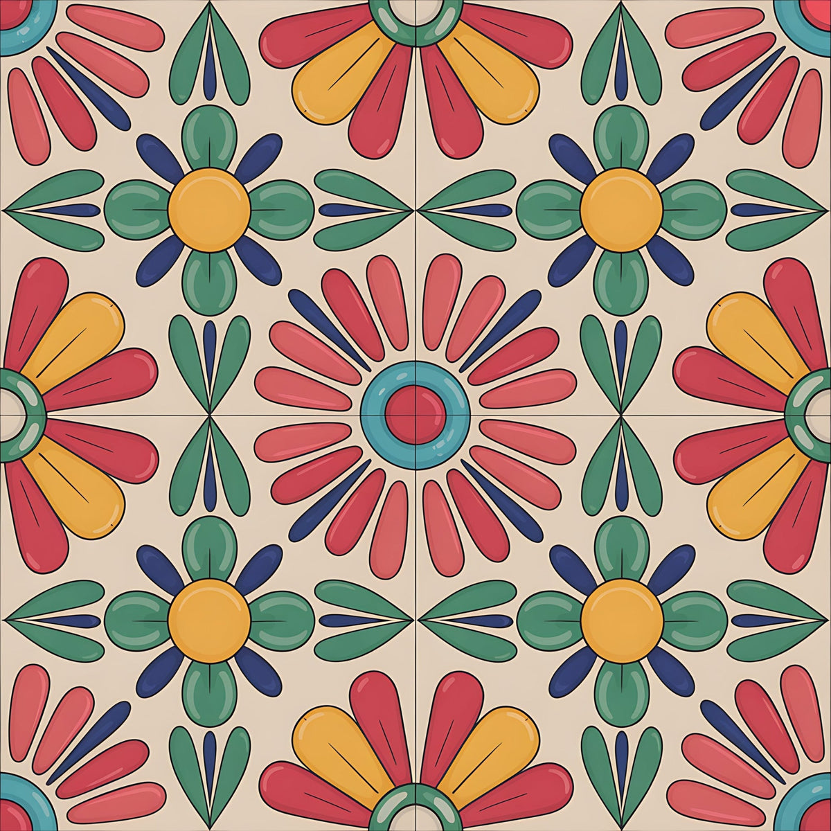 Fiesta Tiles Pattern 23 Minky Fabric